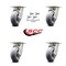 Service Caster 5 Inch Kingpinless Thermoplastic Rubber Wheel Swivel Caster Set with Swivel Lock SCC-KP30S520-TPRRD-BSL-4 - alternate 6